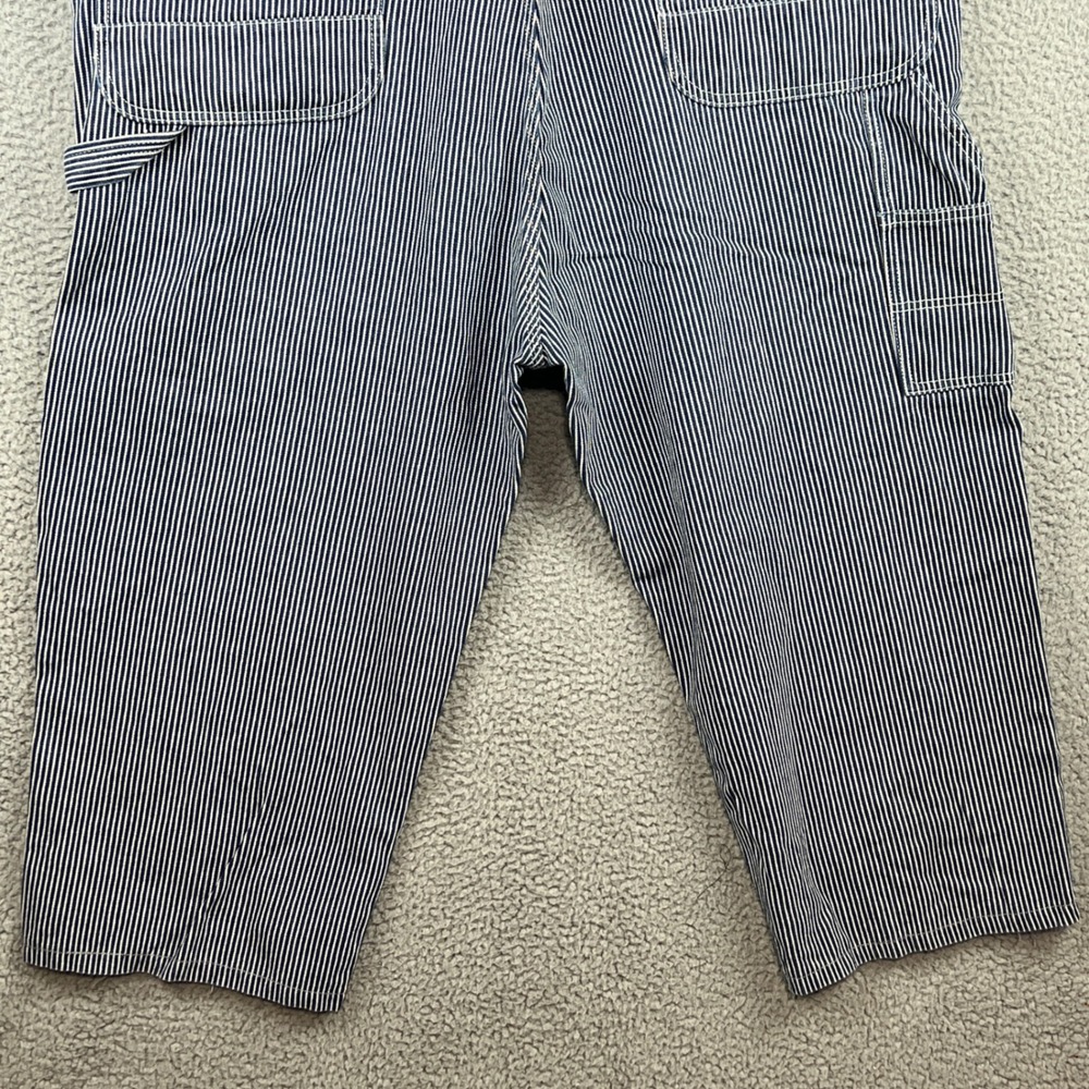 Key Hickory railroad Stripe Overalls Mens 42x28 (M: 42x23) Blue White Aristocrat - Picture 8 of 12